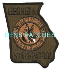 GEORGIA,GEORGIA STATE PATROL K-9 SUBDUED 1 STATE SHAPED_wm